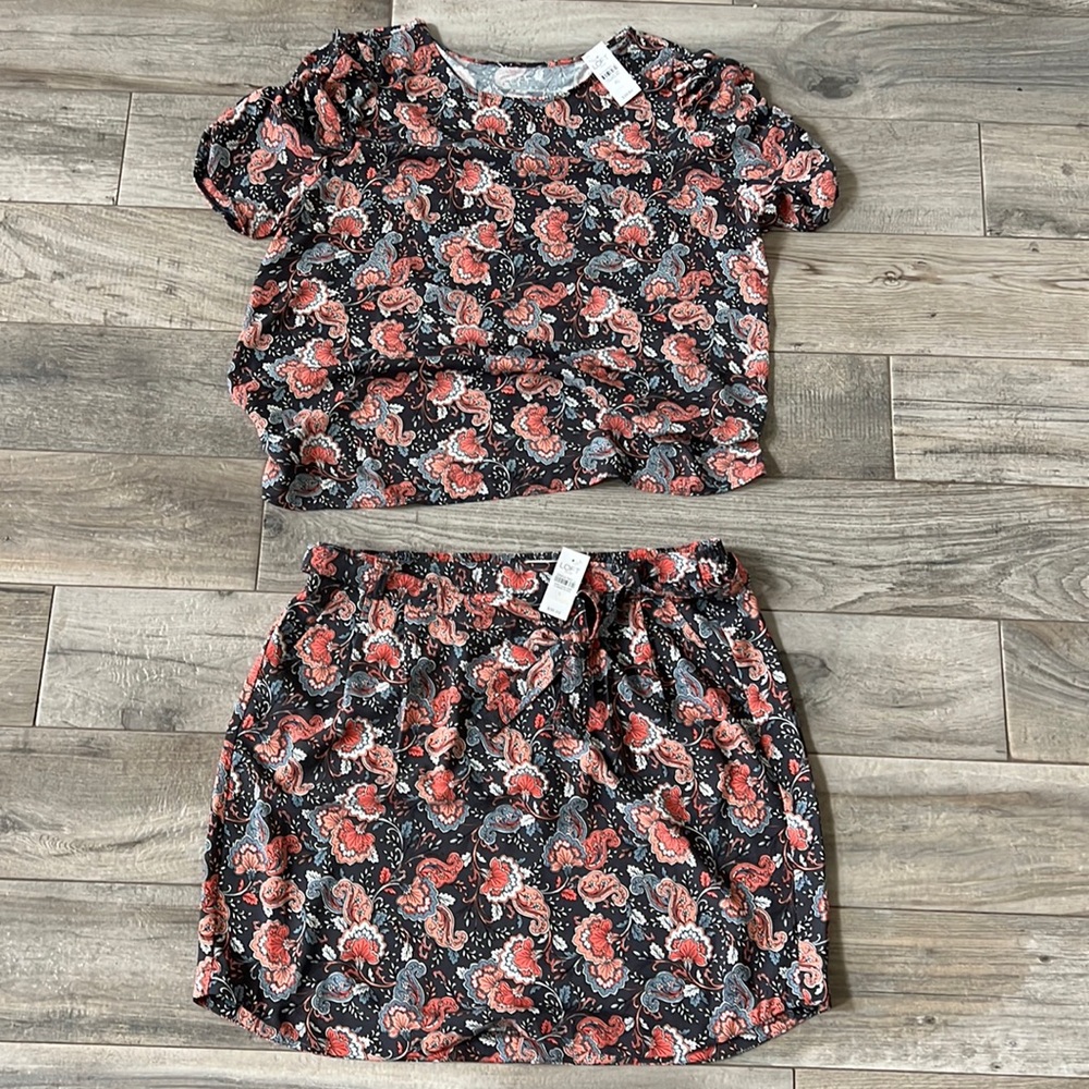 Loft blouse and skirt